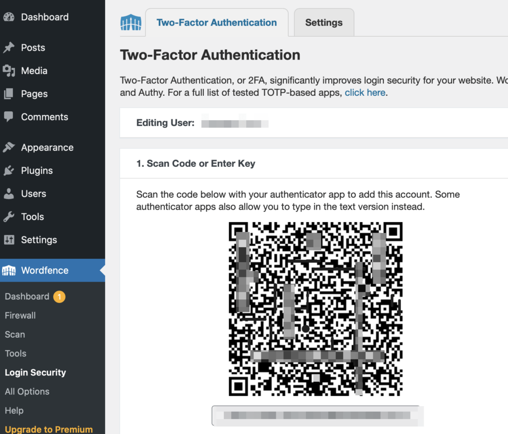 third time lucky how i conquered wordpress third times a charm wordfence qrcode to scan and active on site